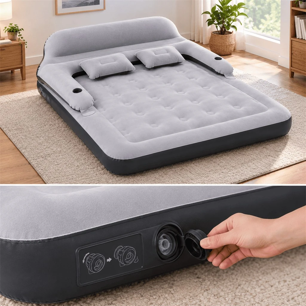 Inflatable guest bed, 70 cm high
